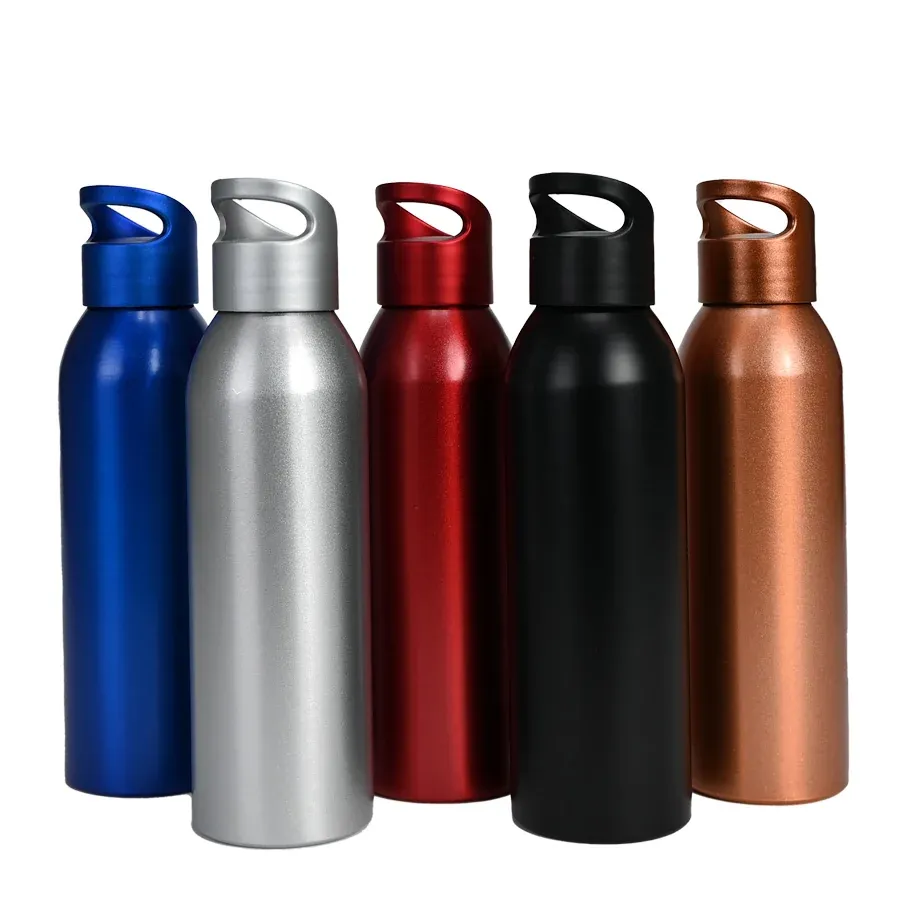 Botella de aluminio con tapa antiderrame, 650 cc