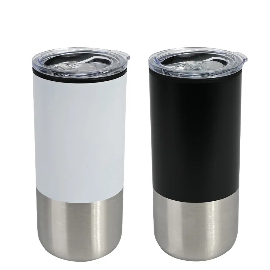 Mug térmico bicolor con base plateada, 450 cc