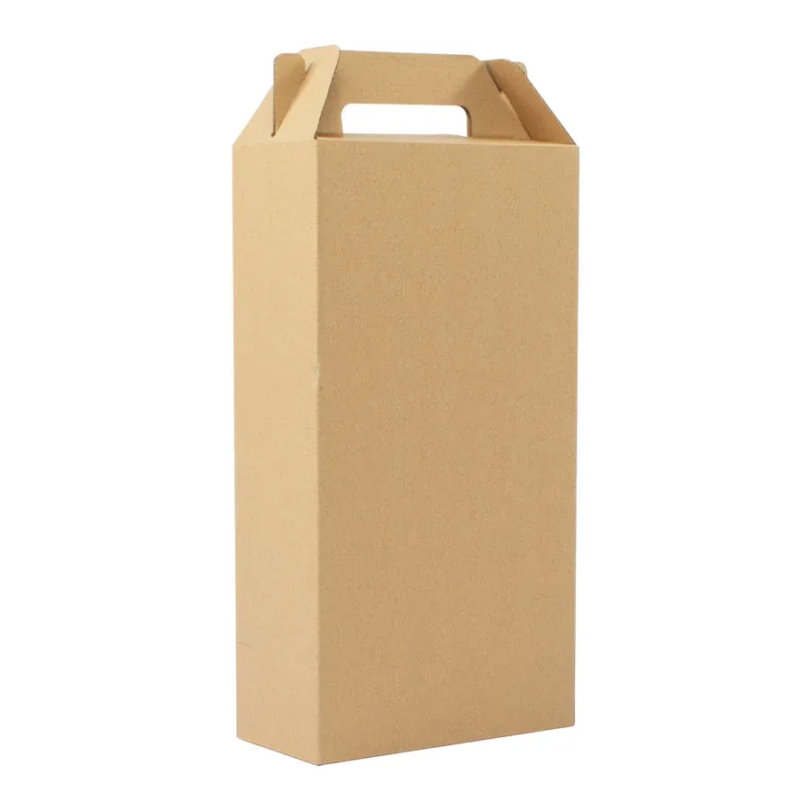 Caja con asas para dos botellas de vino