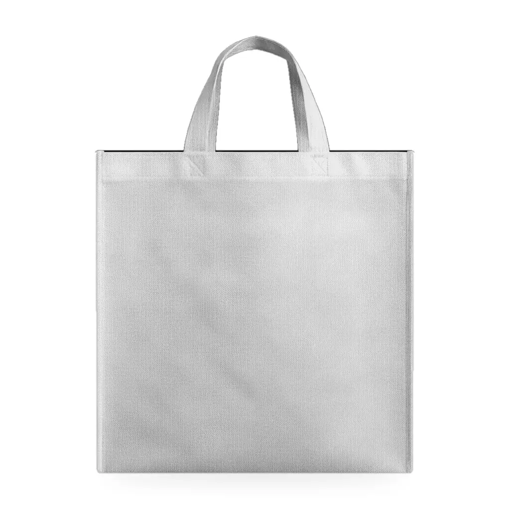 Bolsa TNT con fuelle y asa corta, color blanco