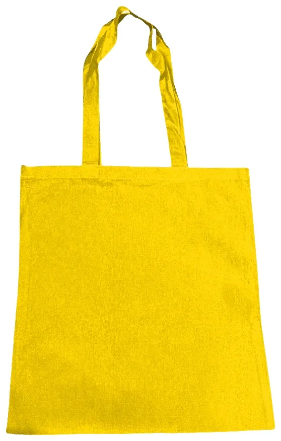 Bolsa de algodón amarilla de asa larga