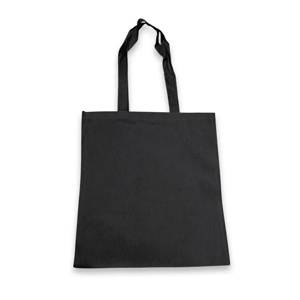 Bolsa de algodón asa larga, color negro