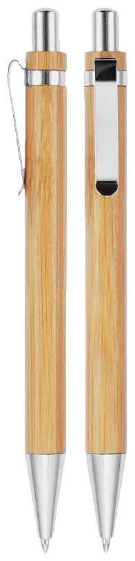 Lápiz de bambú con clip metálico